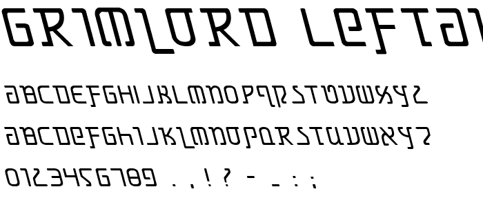 Grimlord Leftalic font